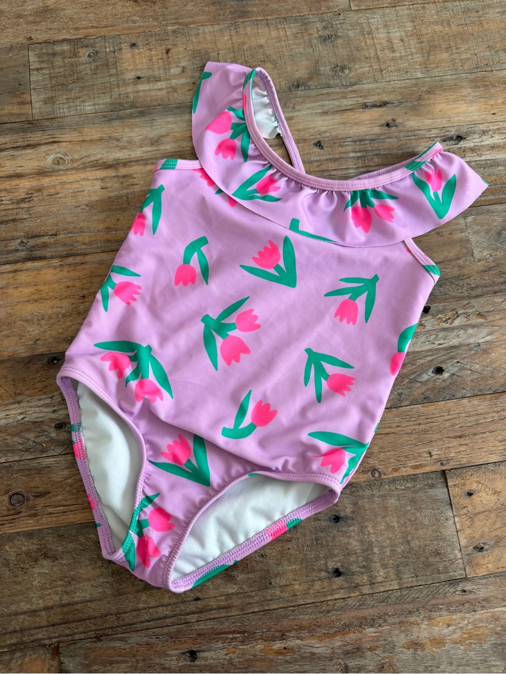 Cat & Jack Pink Tulip Ruffle One-Piece Swimsuit